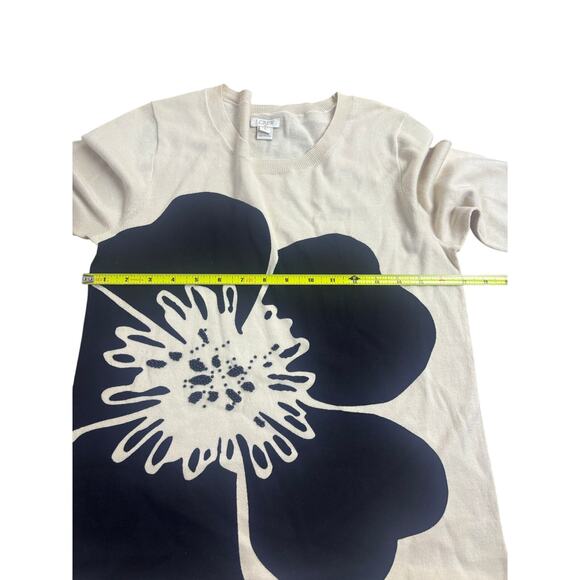 J.Crew Artsy Preppy Floral Sweater Tunic Women’s Small Bold Graphic Cotton Top - Picture 6 of 8